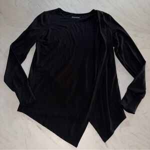 Betabrand black assymetrical shirt top blouse long sleeve m